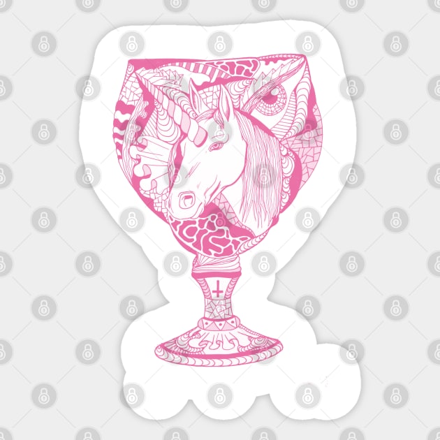 Pink  Unicorn Goblet Sticker by kenallouis